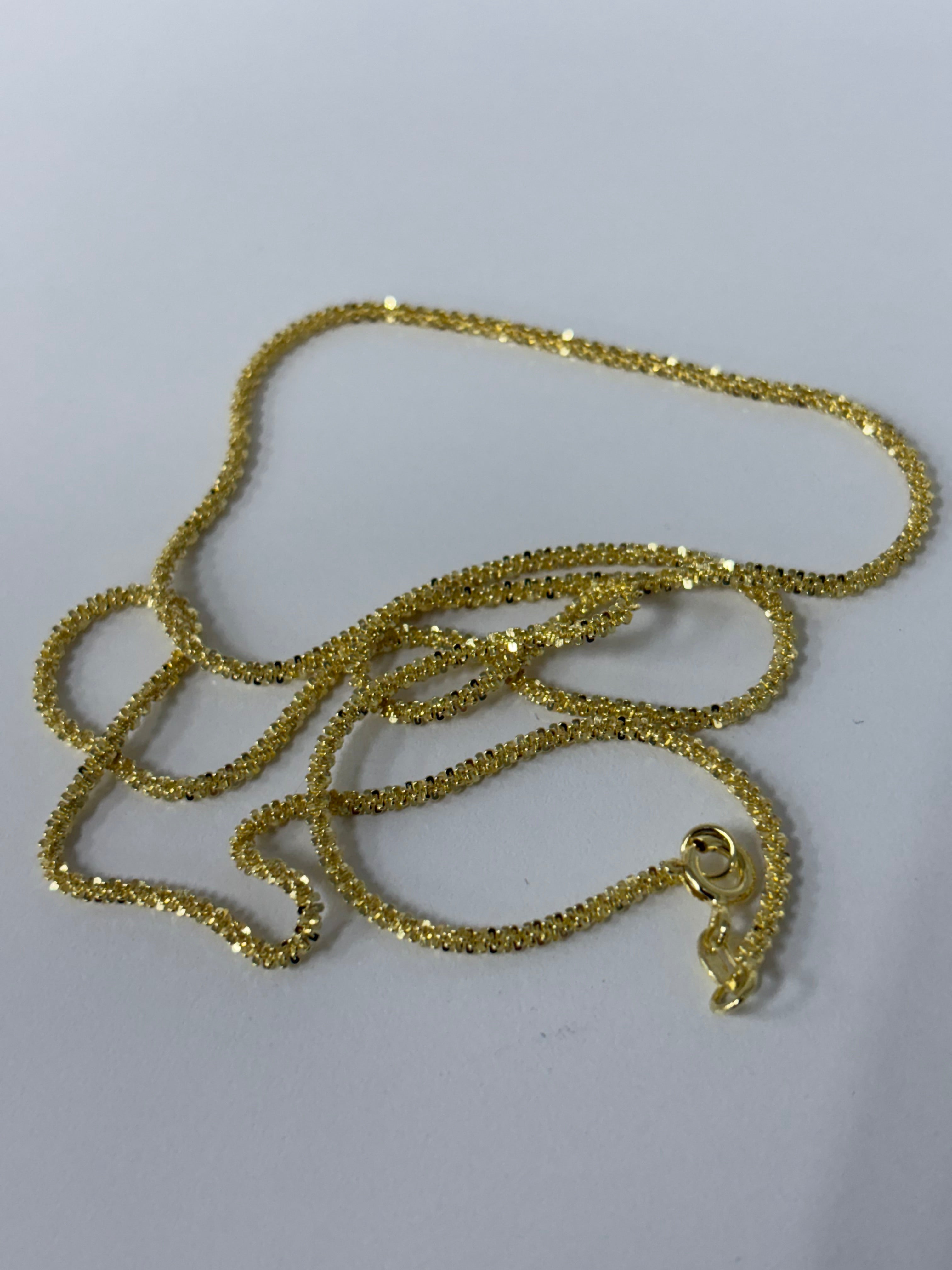 925 Silver gold finish sparkle chain