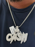Double ice chain & cash pendant