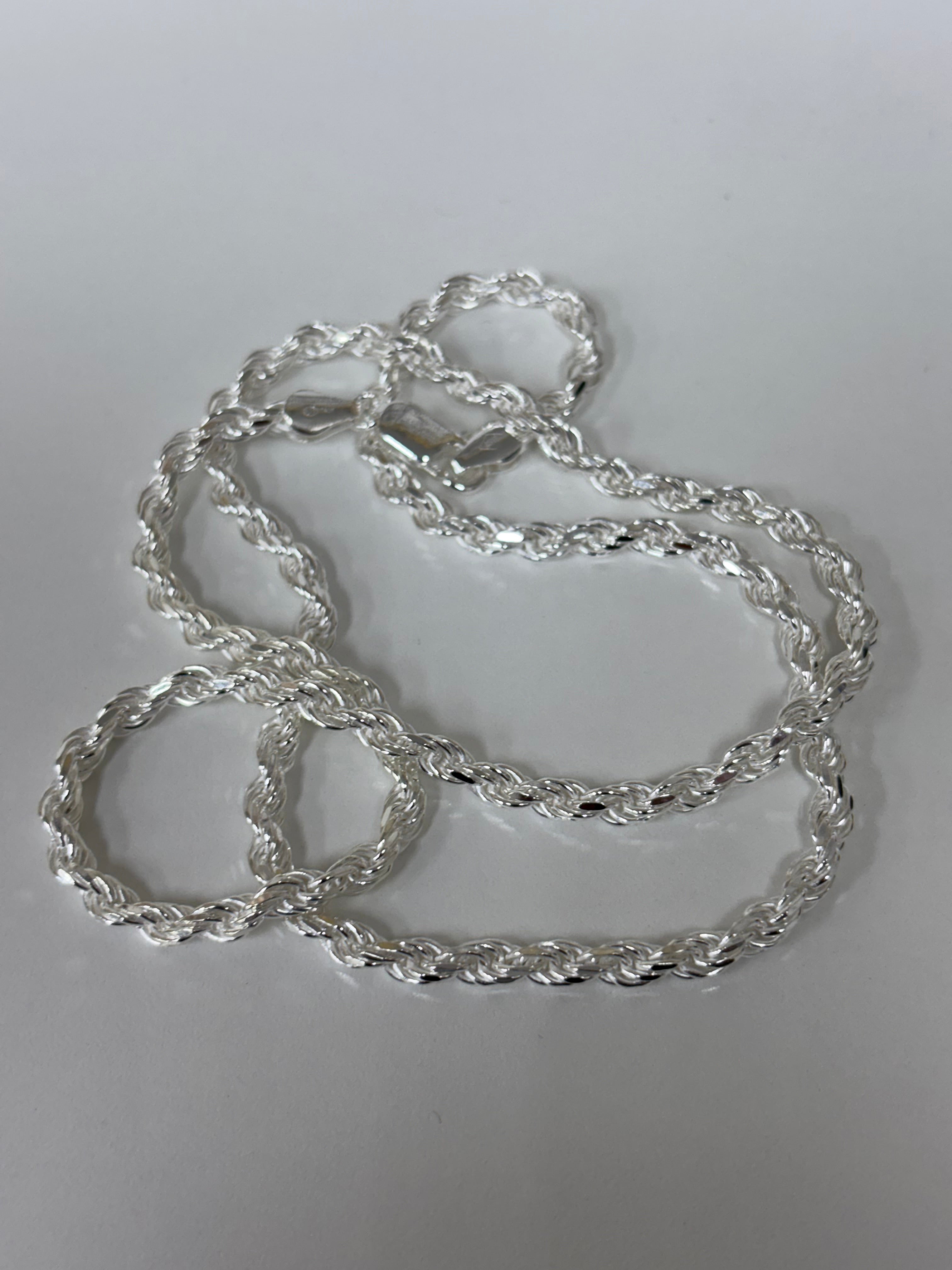 4mm 925 silver rope chain