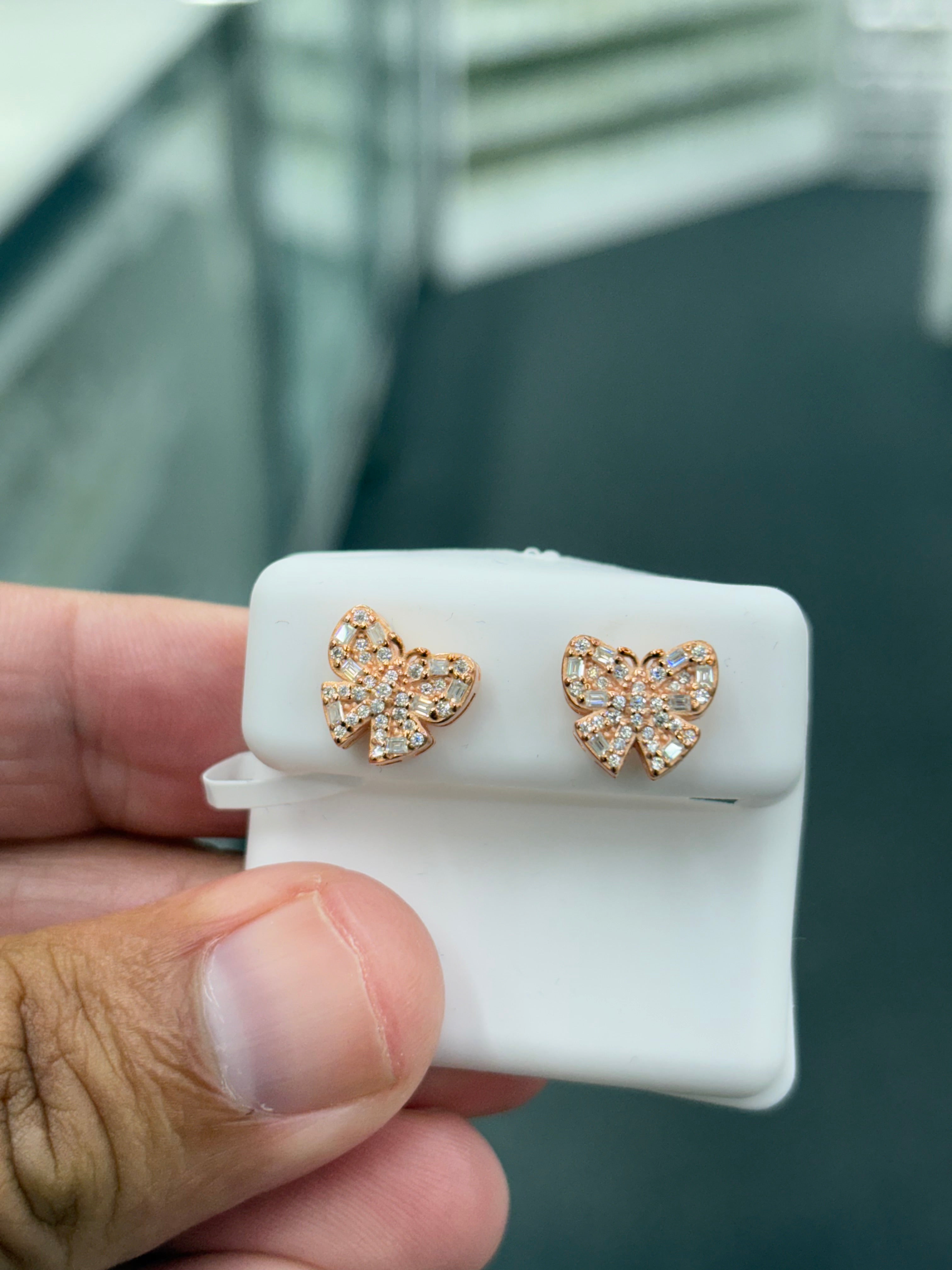 Rose butterfly earrings