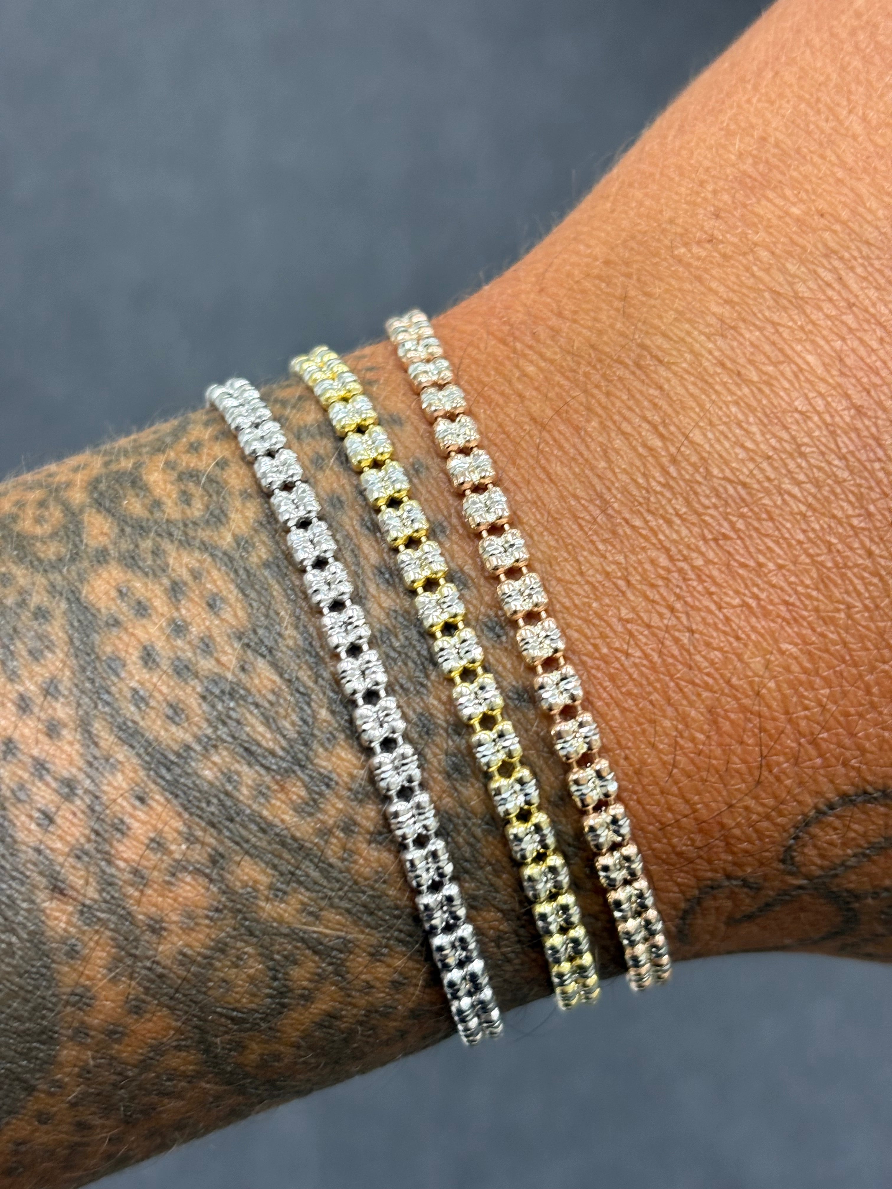 925 silver double ice bracelets
