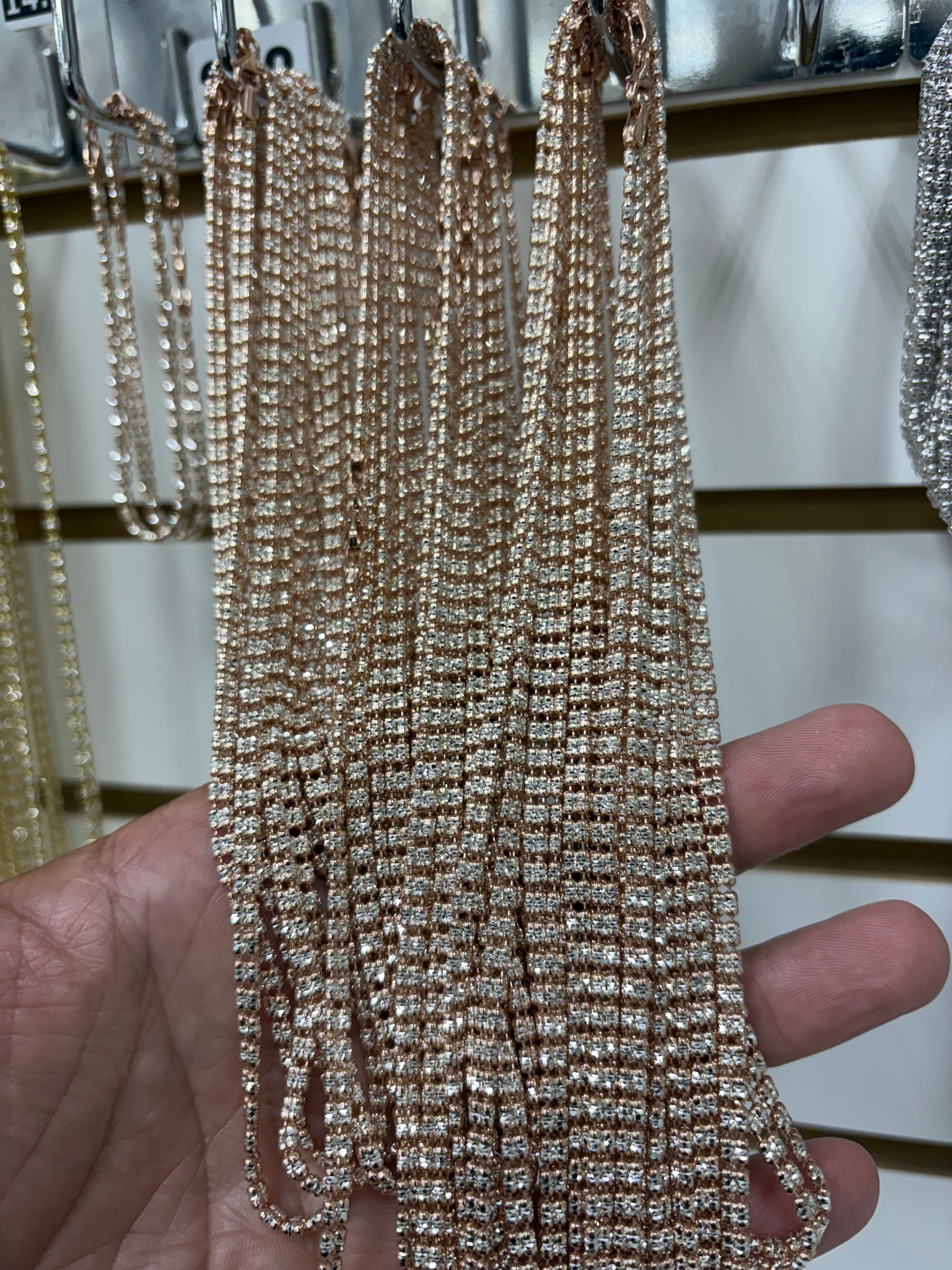 925 silver rose gold double ice chain