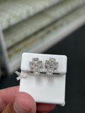 Moissanite baguette cross earrings