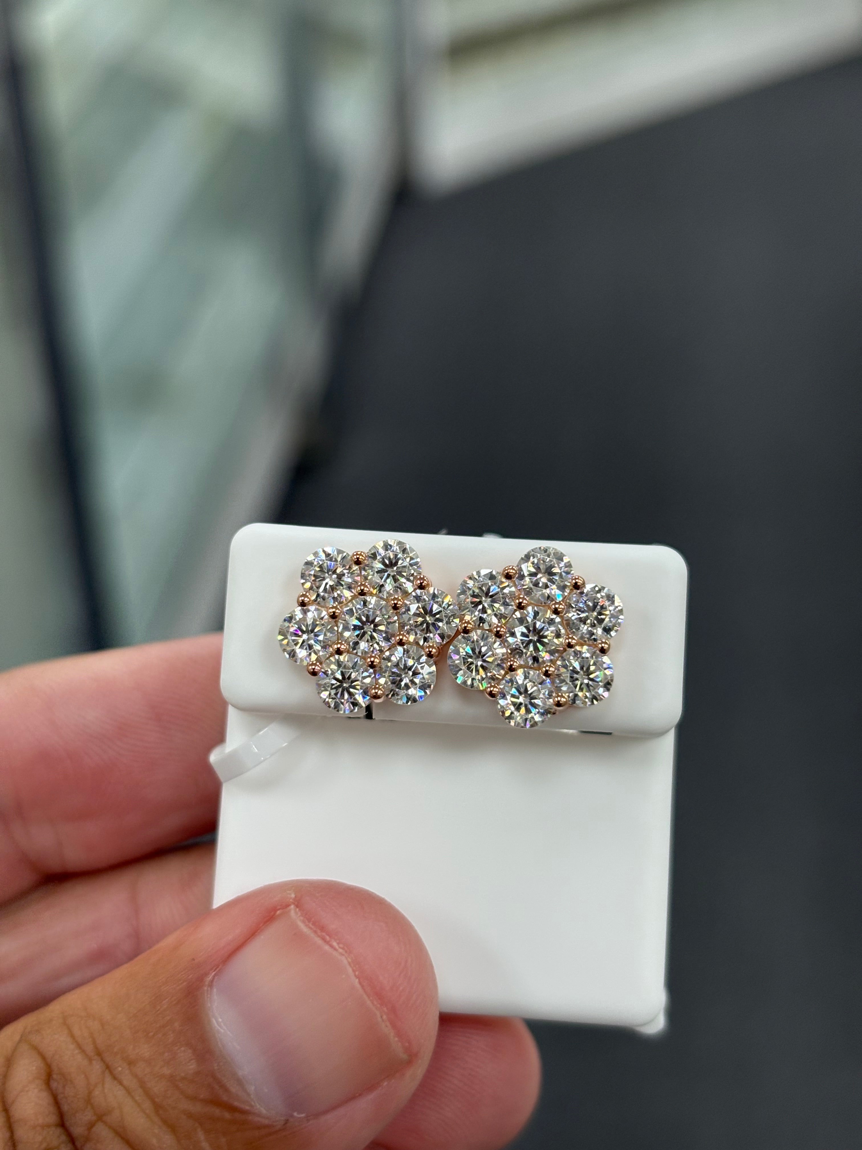 5 carat rose cluster earrings