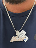 Double ice chain & faith pendant set