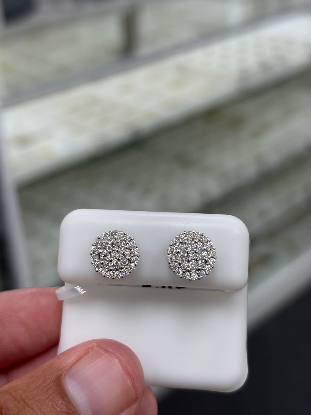Circle pave earrings