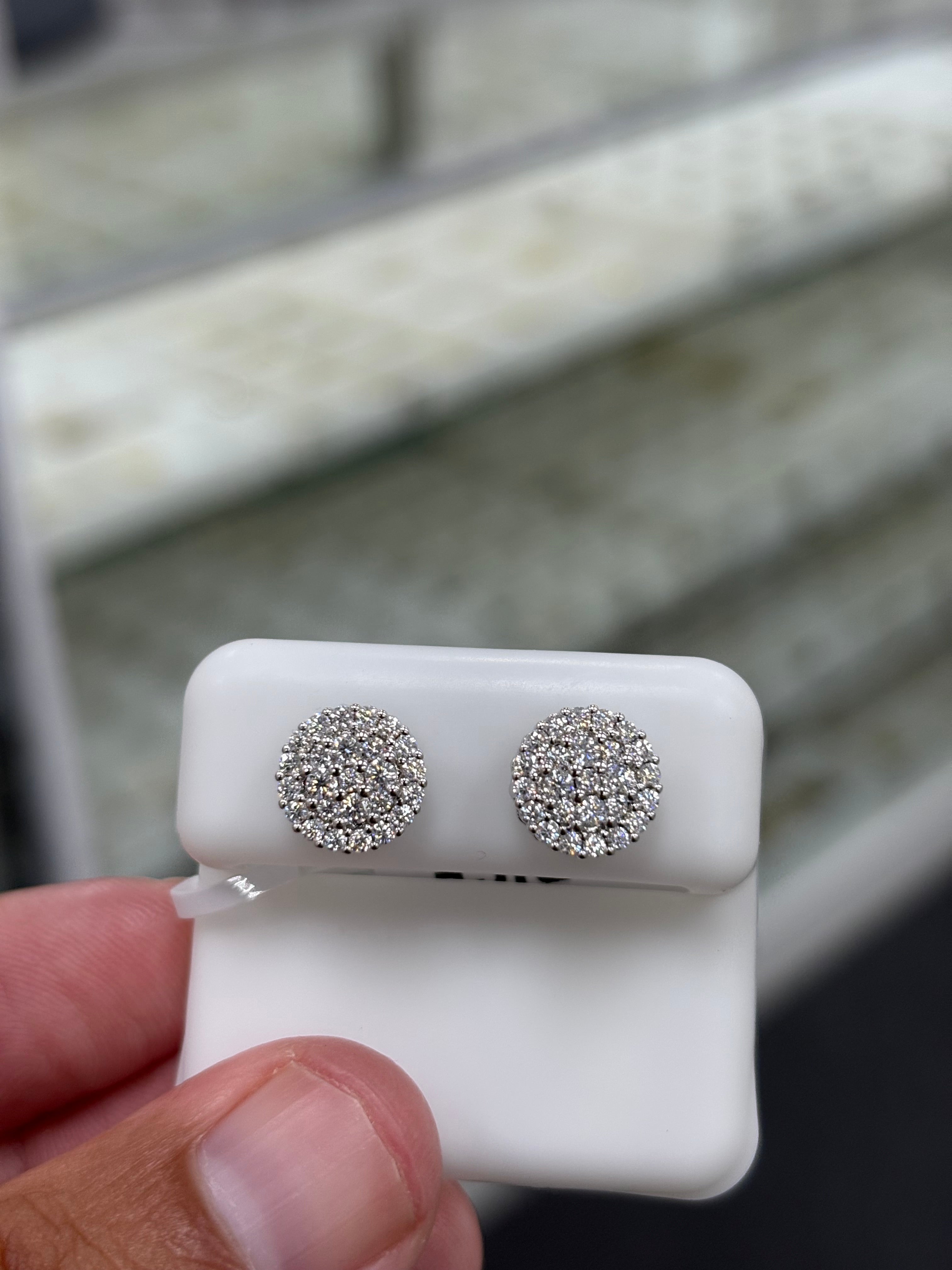 Circle pave earrings