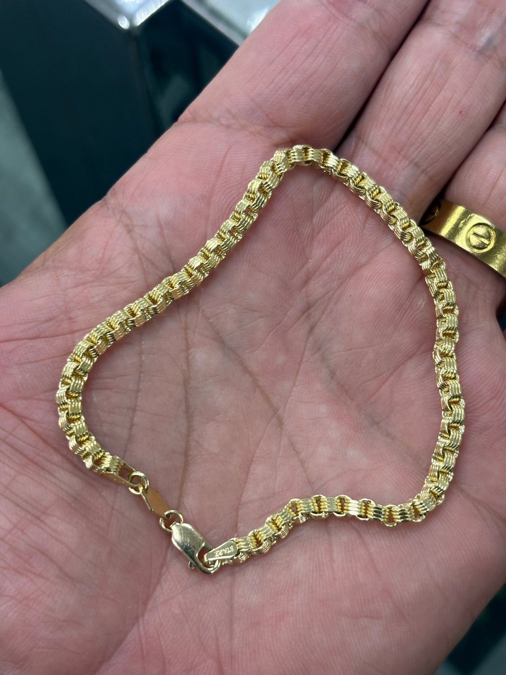 10k gold box bracelet