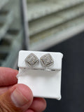 Square edge moissanite earrings