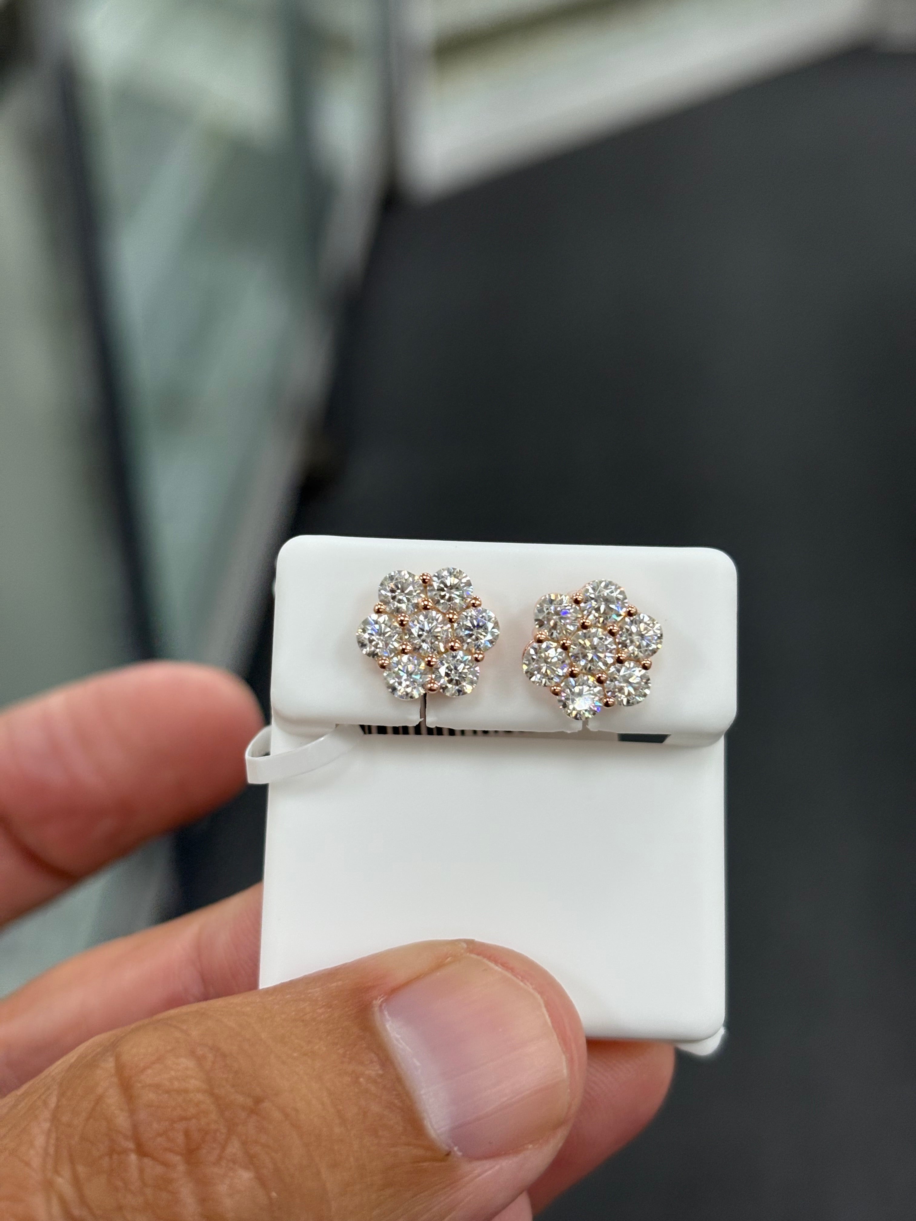 2 carat rose cluster earrings