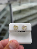 Gold finish heart pave earrings