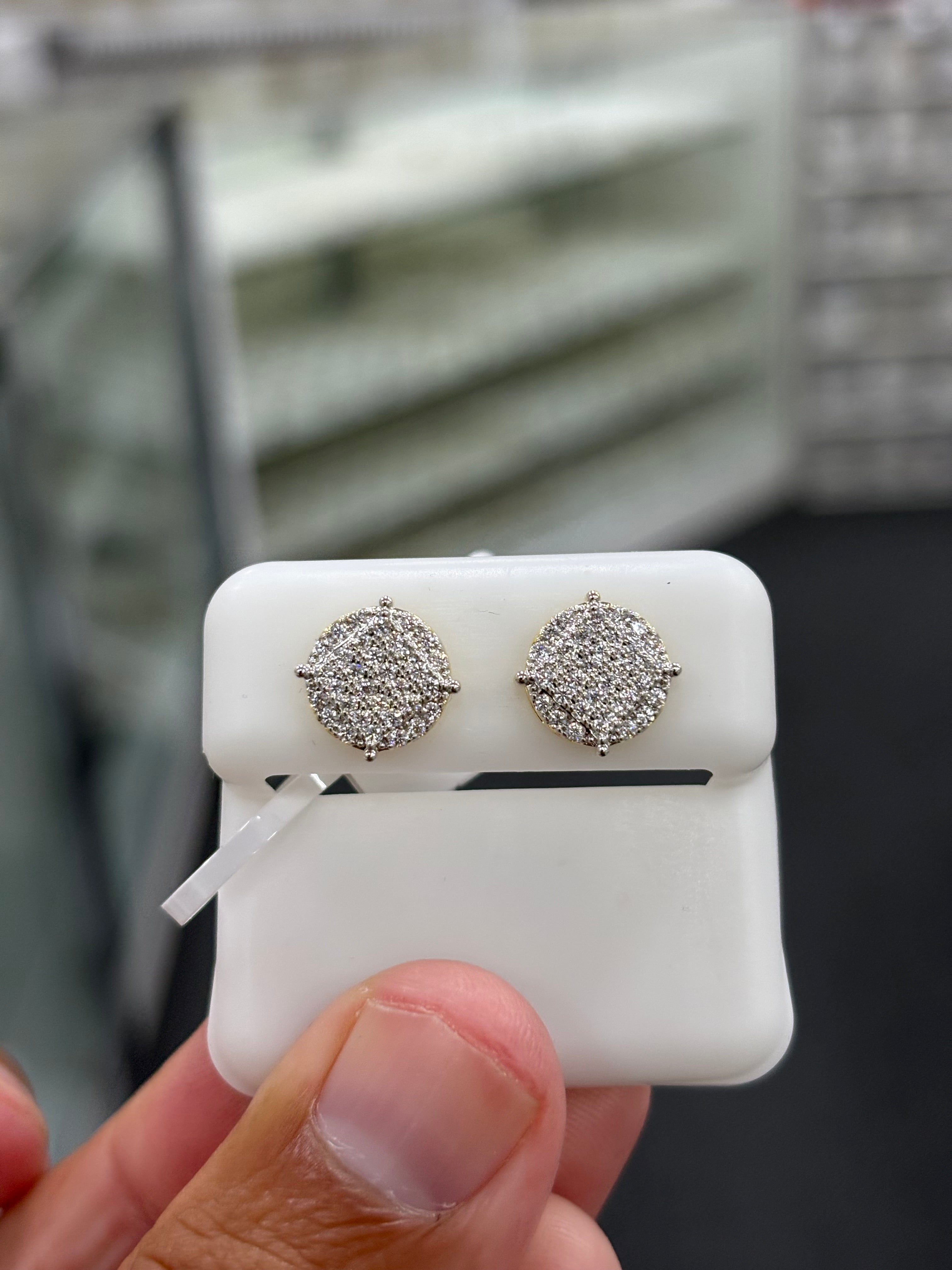 925 silver gold Finish box circle earrings