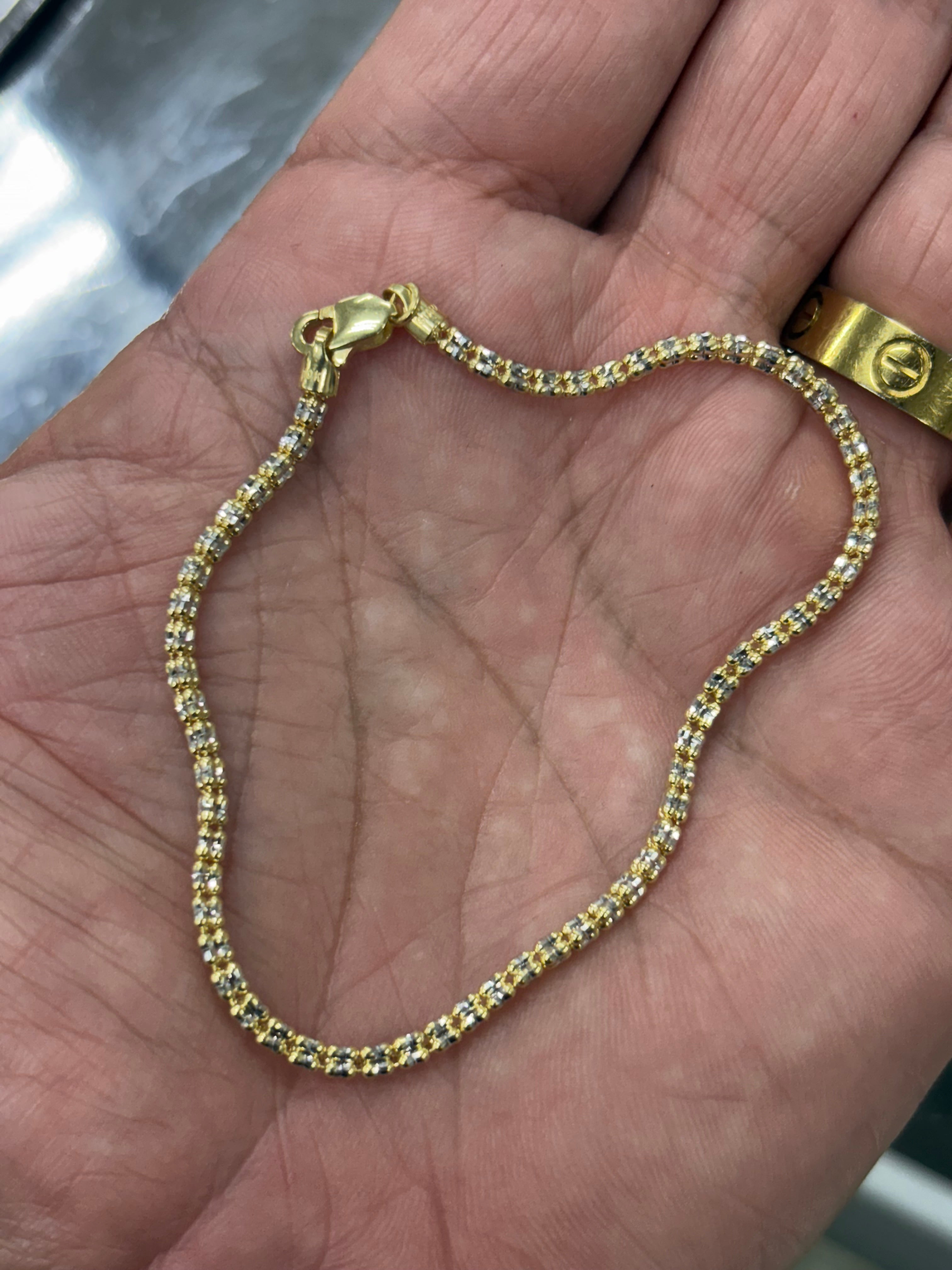 10k real gold ice bracelet