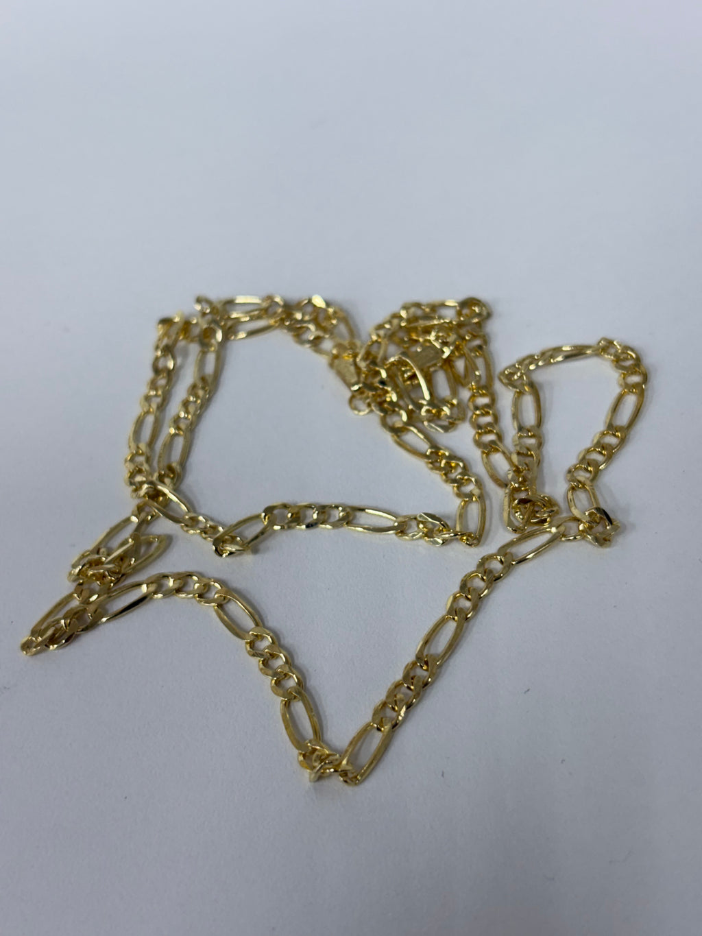 3mm 925 silver gold finish figaro chain