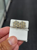 5 carat gold finish cluster earrings