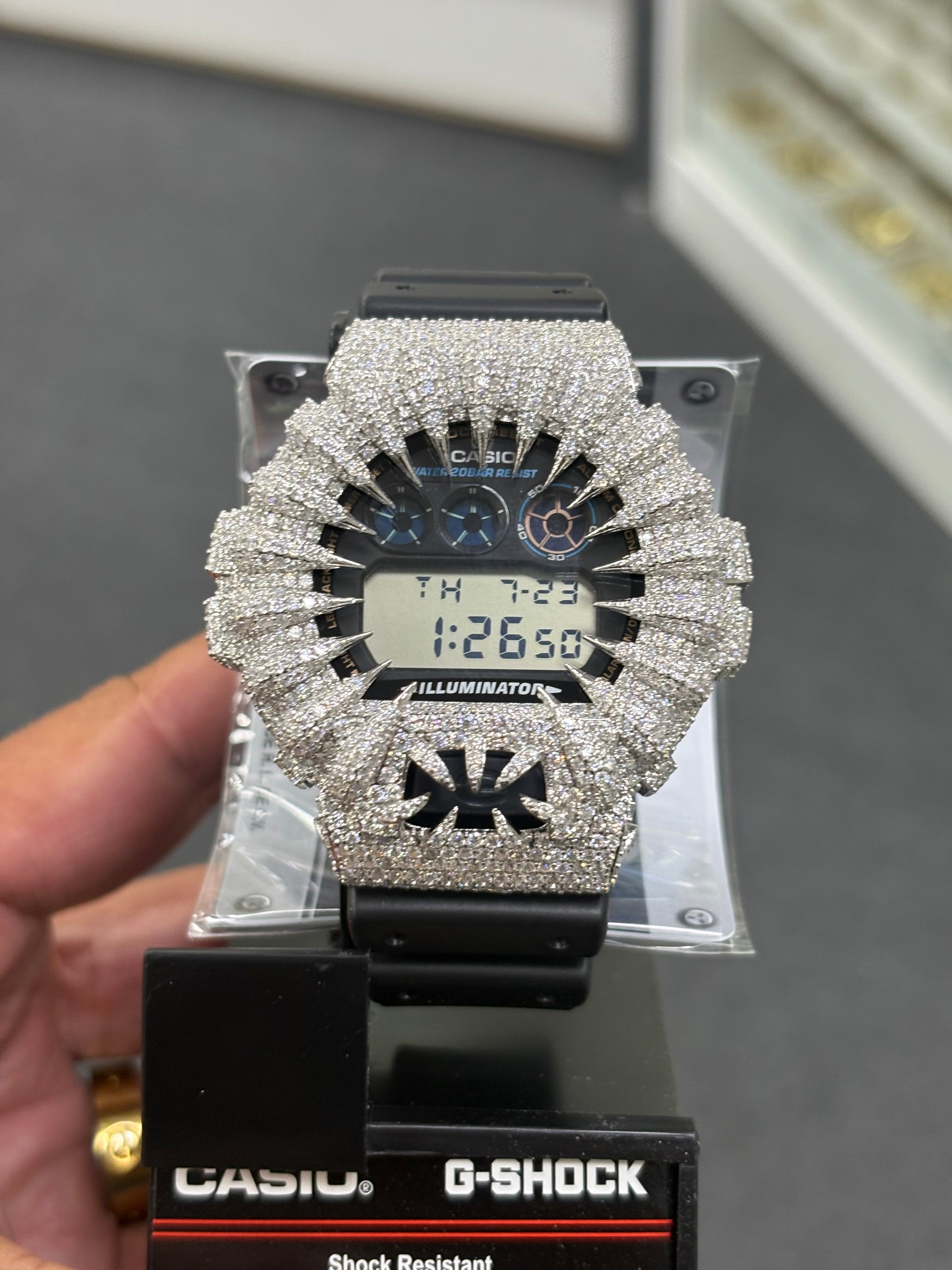 All silver claw g shock watch