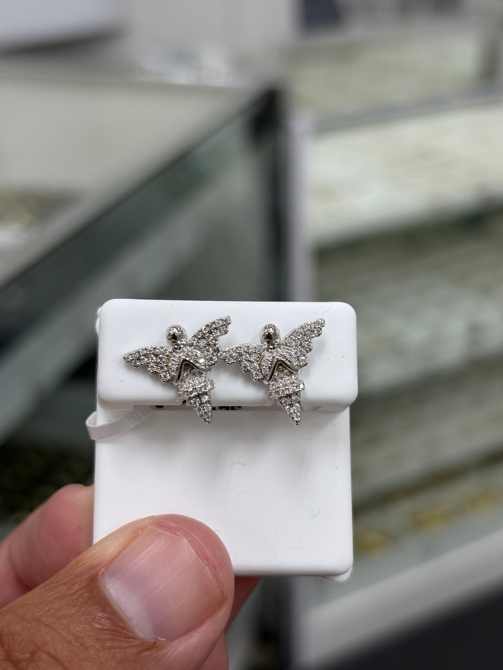 Angel moissanite earrings