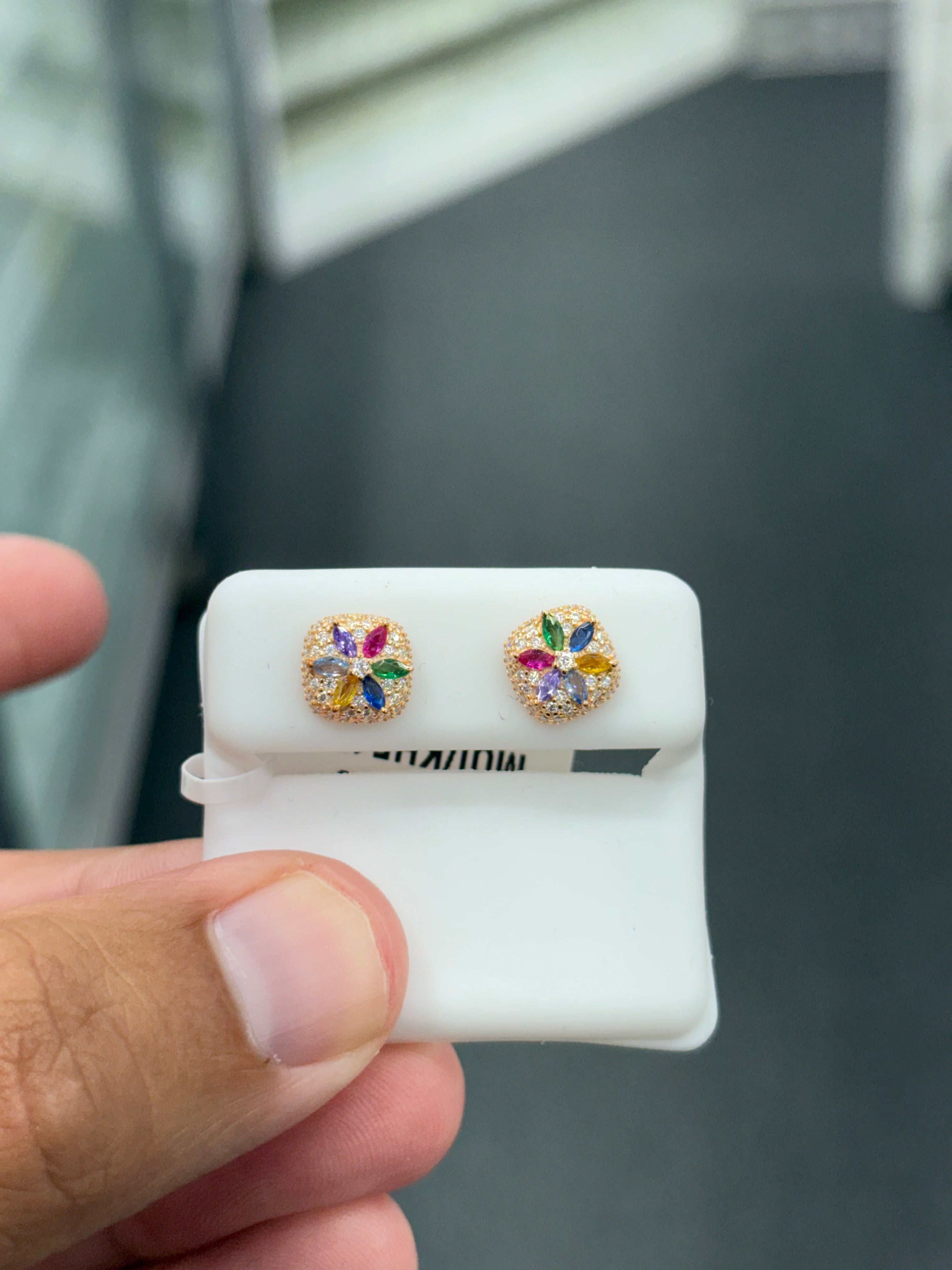 Rose multi color earrings