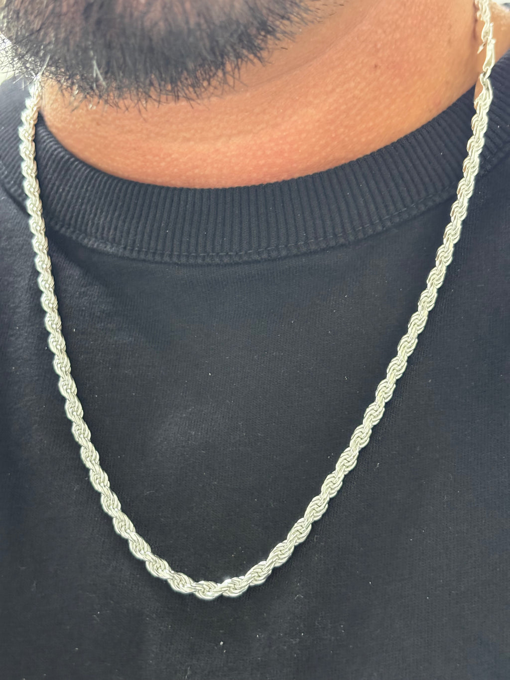 4mm 925 silver rope chain