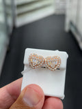 Rose fancy baguette heart earrings
