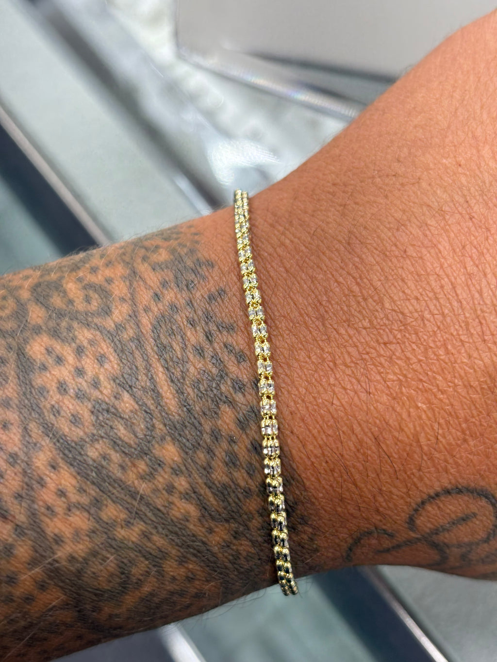 10k real gold ice bracelet