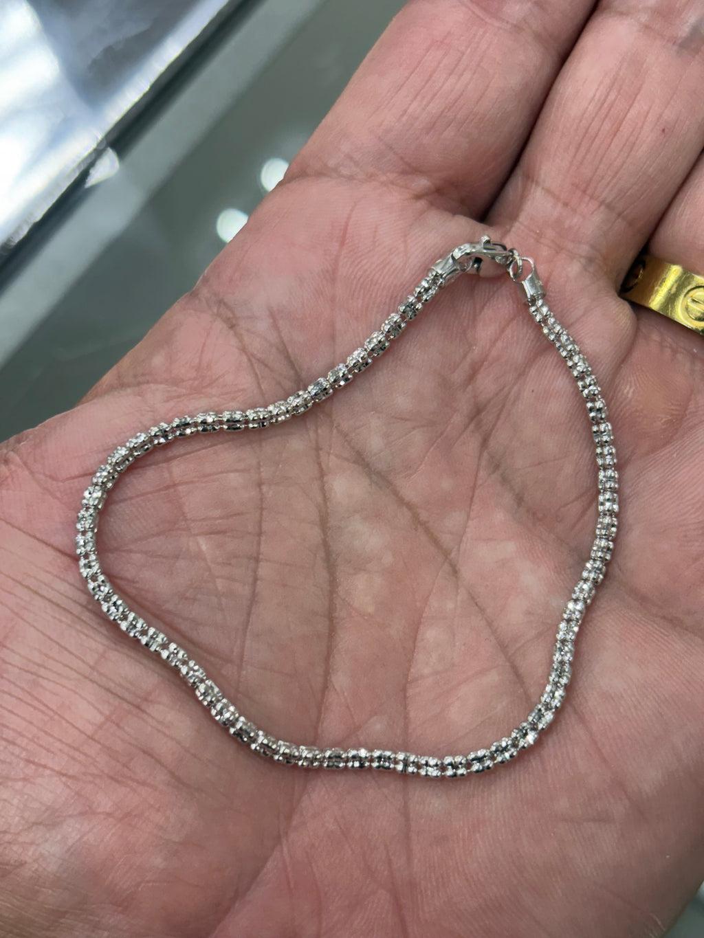 10k white gold ice bracelet