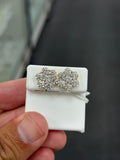 4 carat gold finish cluster earrings