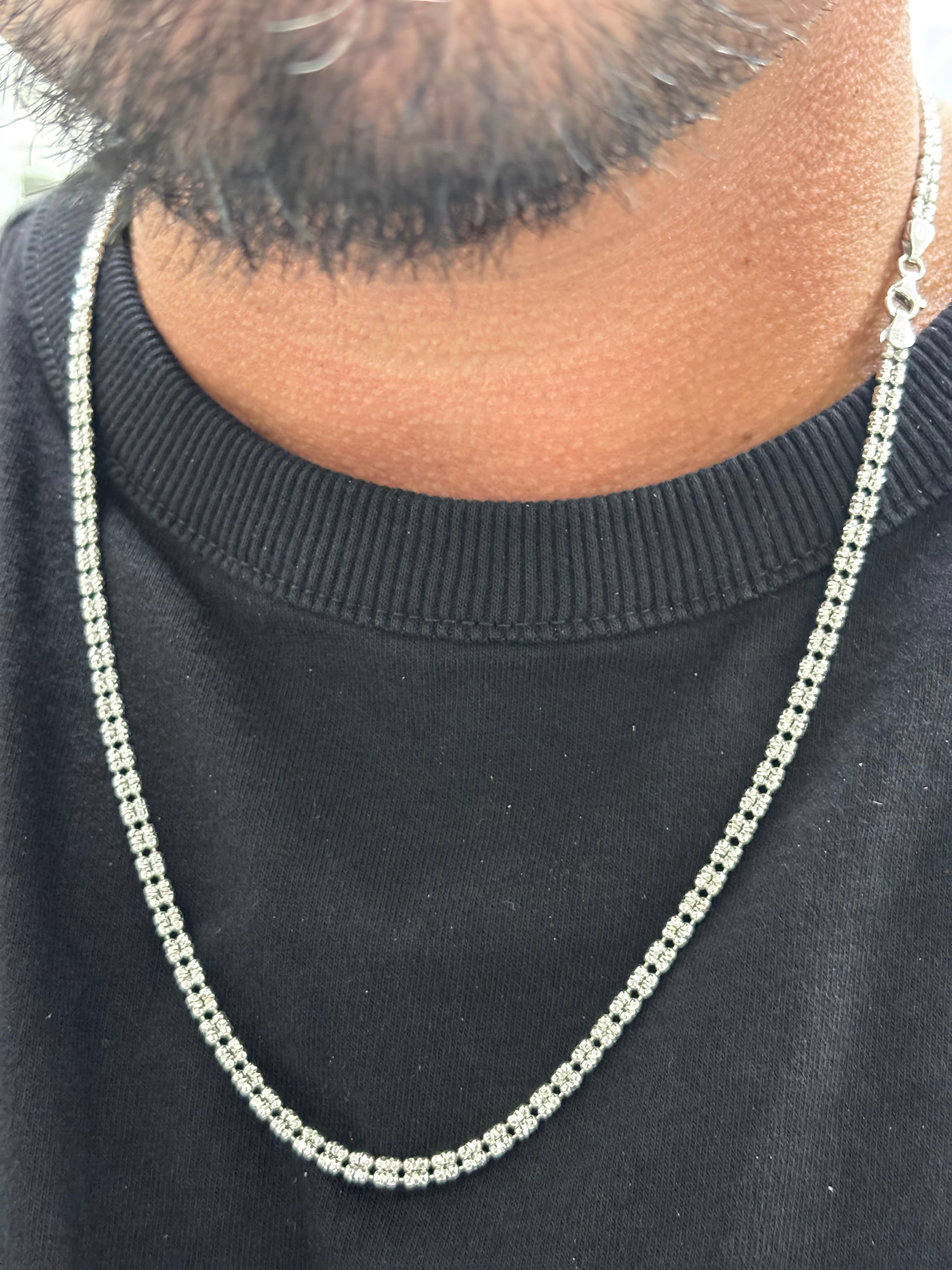 925 silver double ice chain