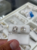 Gold finish emerald rectangle earrings