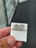 3 carat cluster earrings silver