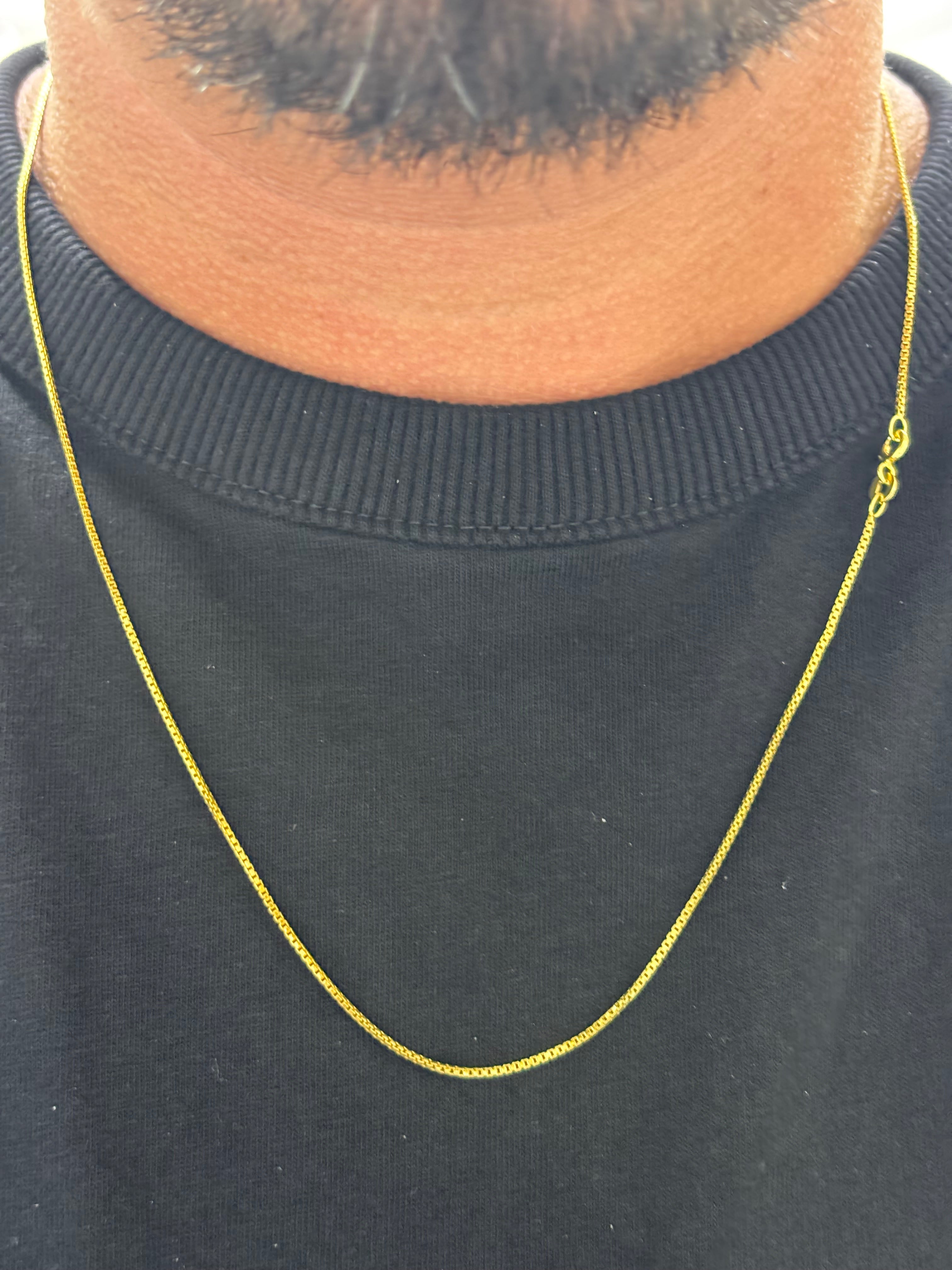 925 silver gold finish box chain