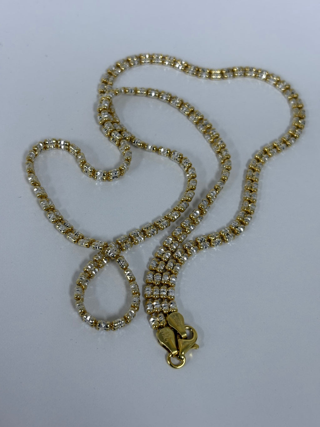 925 silver gold finish double ice chain