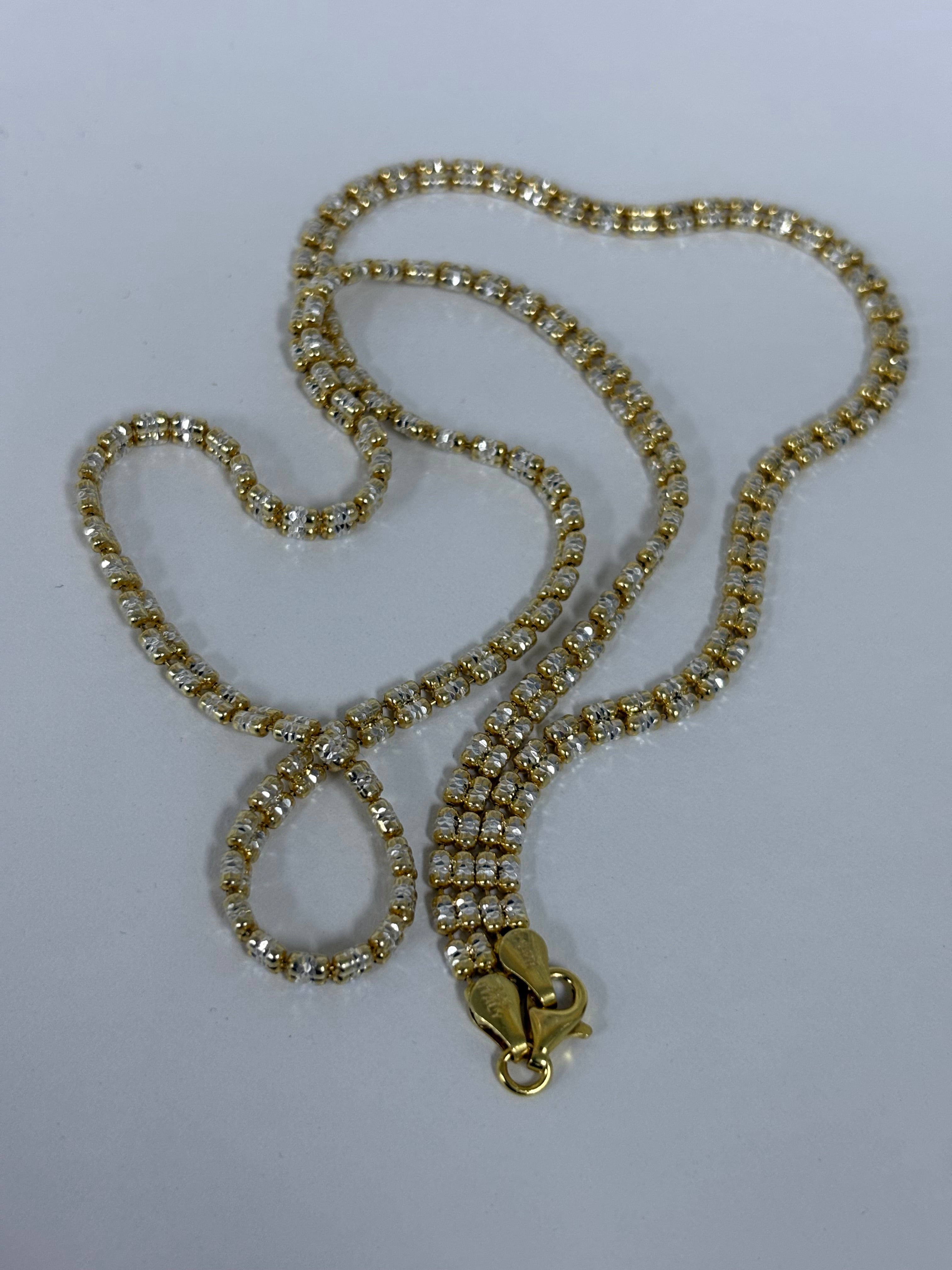 925 silver gold finish double ice chain