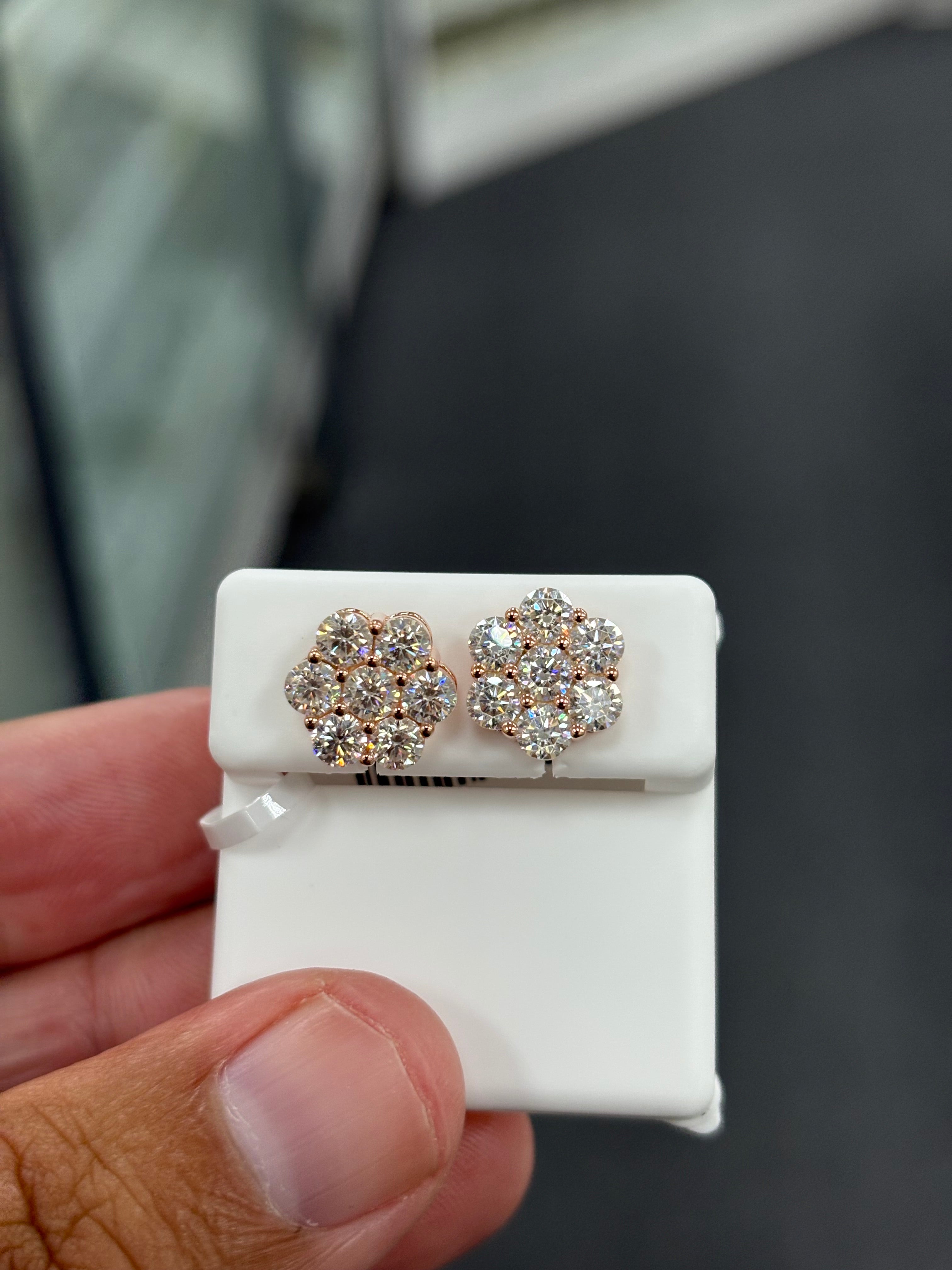 3 carat rose cluster earrings