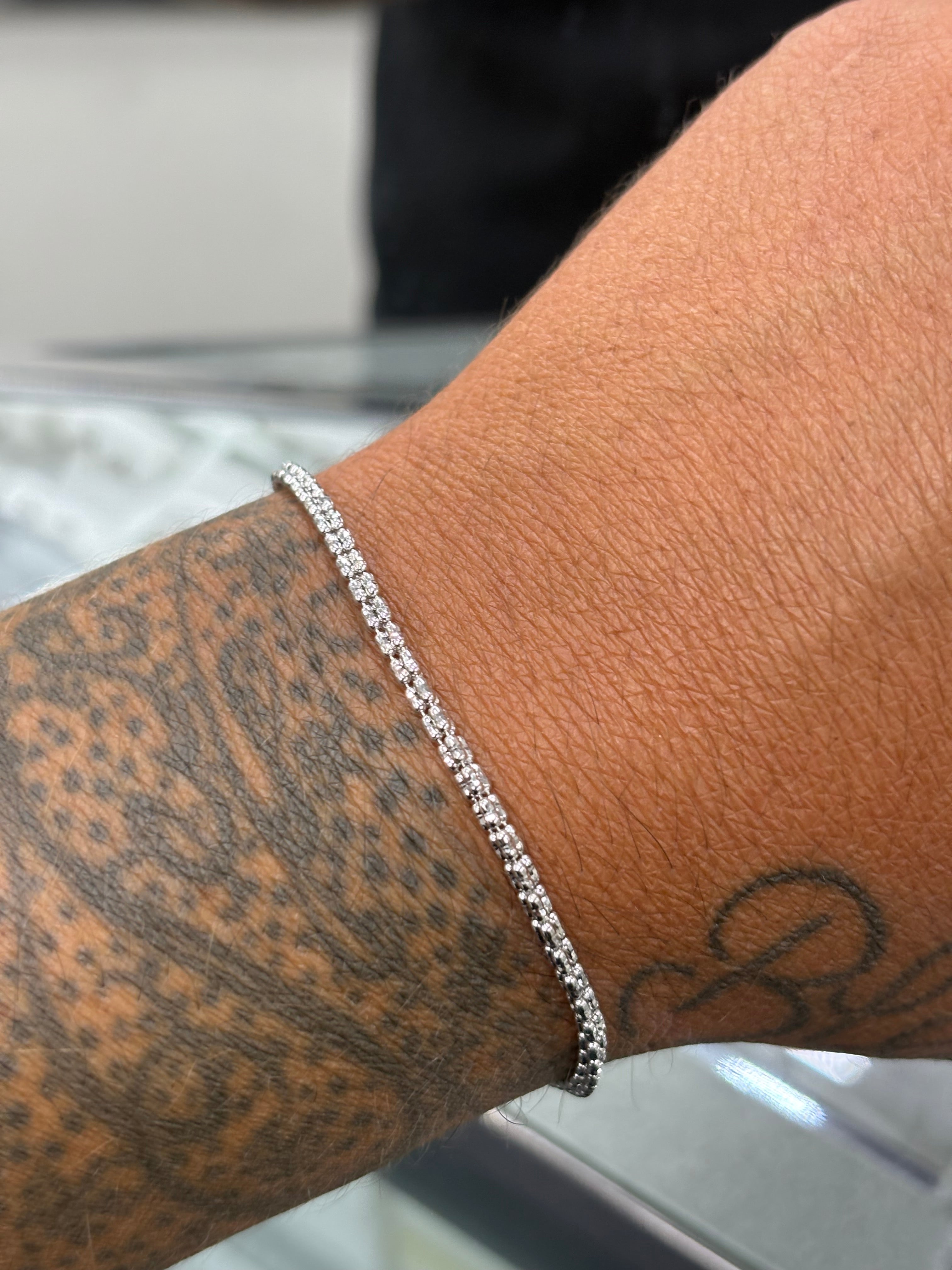 10k white gold ice bracelet
