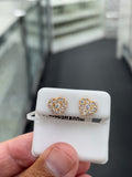 Rose finish heart earrings