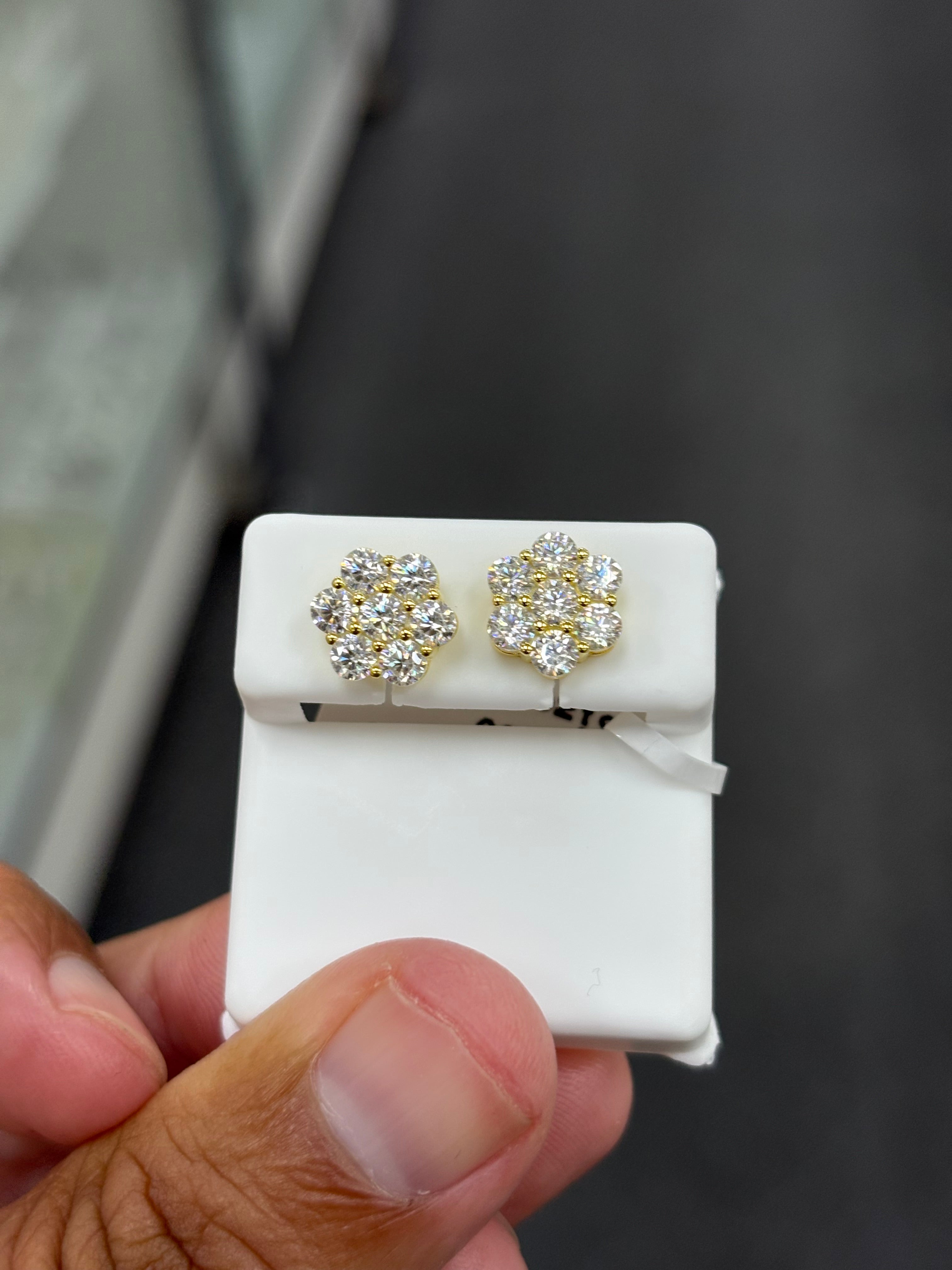 2 carat moissanite cluster earrings