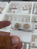 Rose circle  4 center baguette earrings