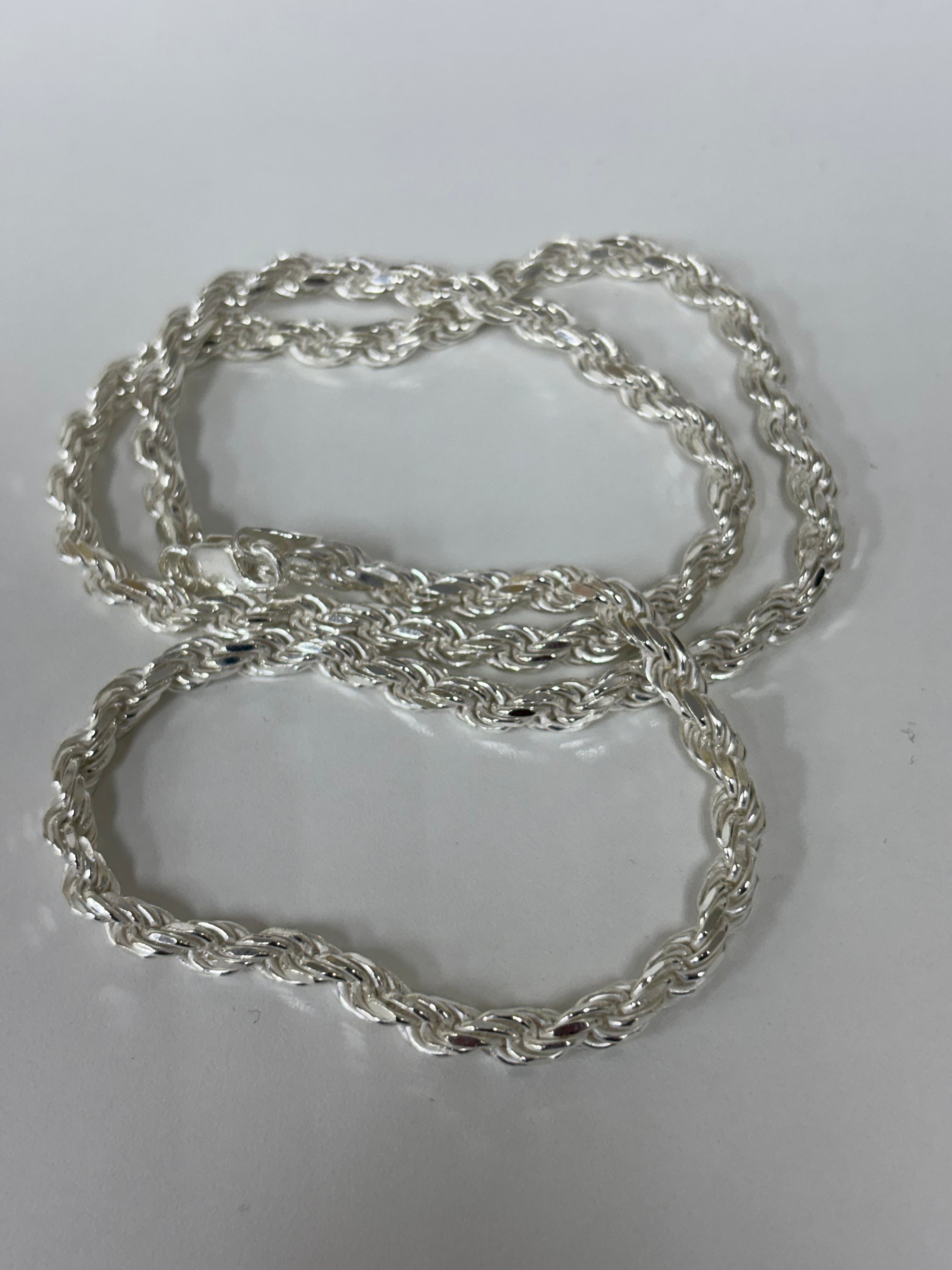 5mm 925 silver rope chain
