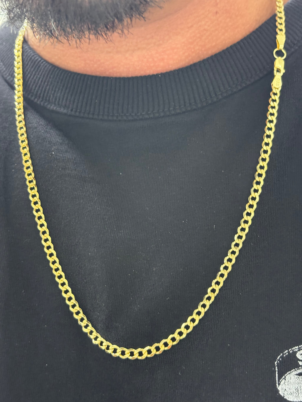 4mm flat curb link cuban chain
