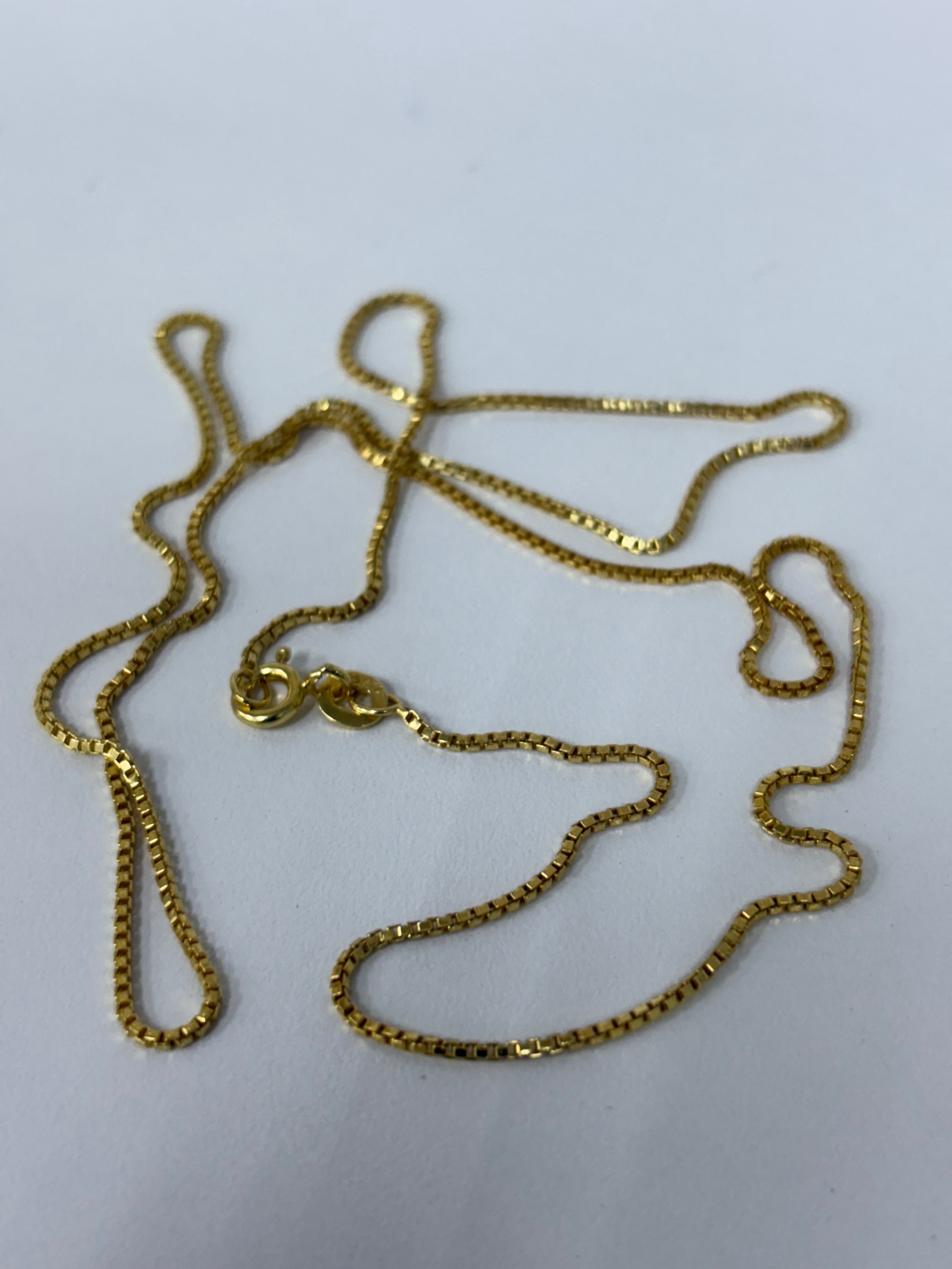925 silver gold finish box chain