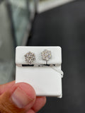 1 carat cluster earrings silver