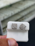 Corner box moissanite earrings