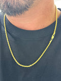 3mm 925 silver gold finish rope chain