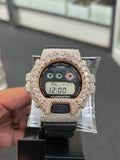 Large bezel two tone rose moissanite g shock