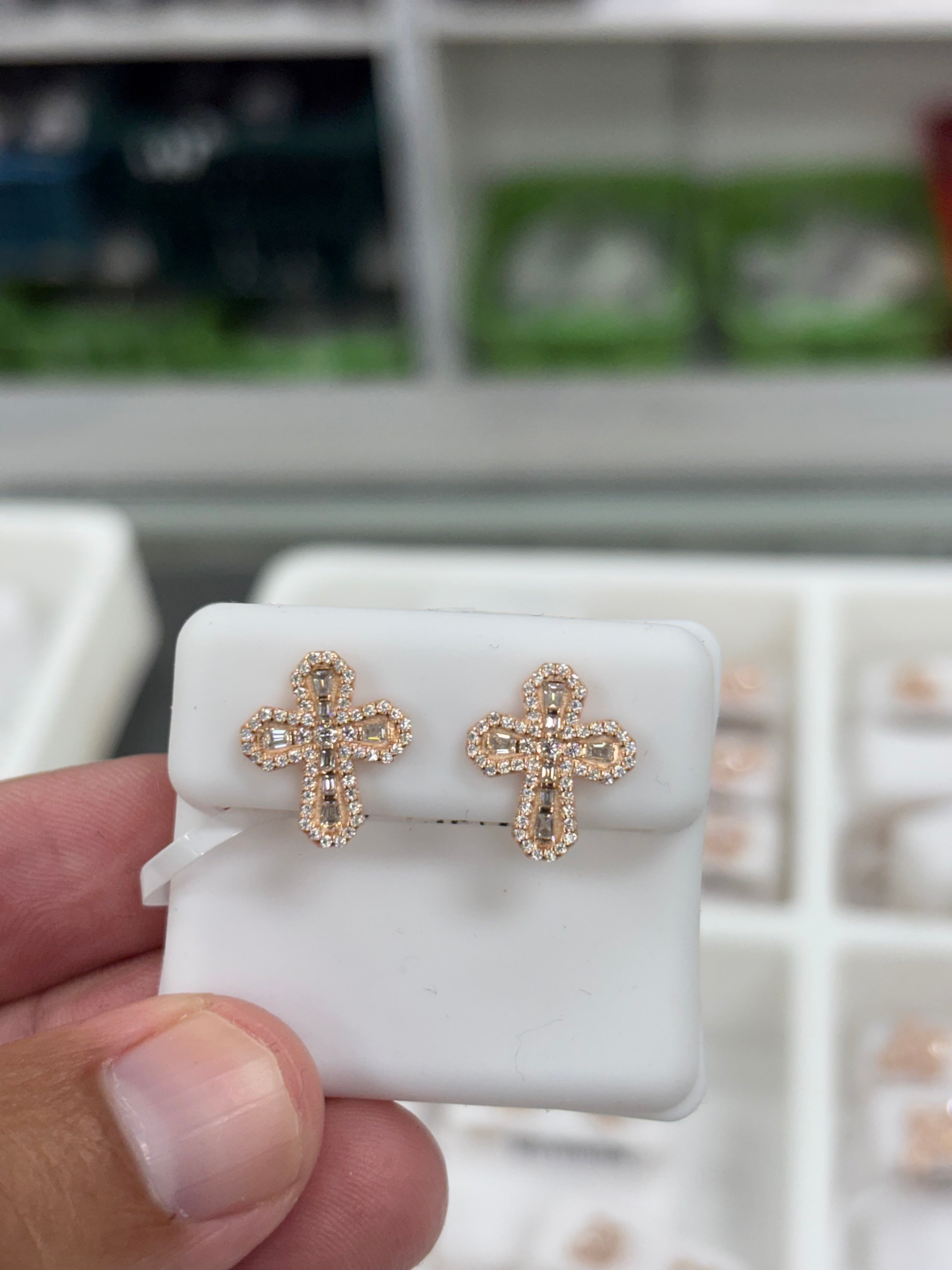 Rose cross earrings style 2