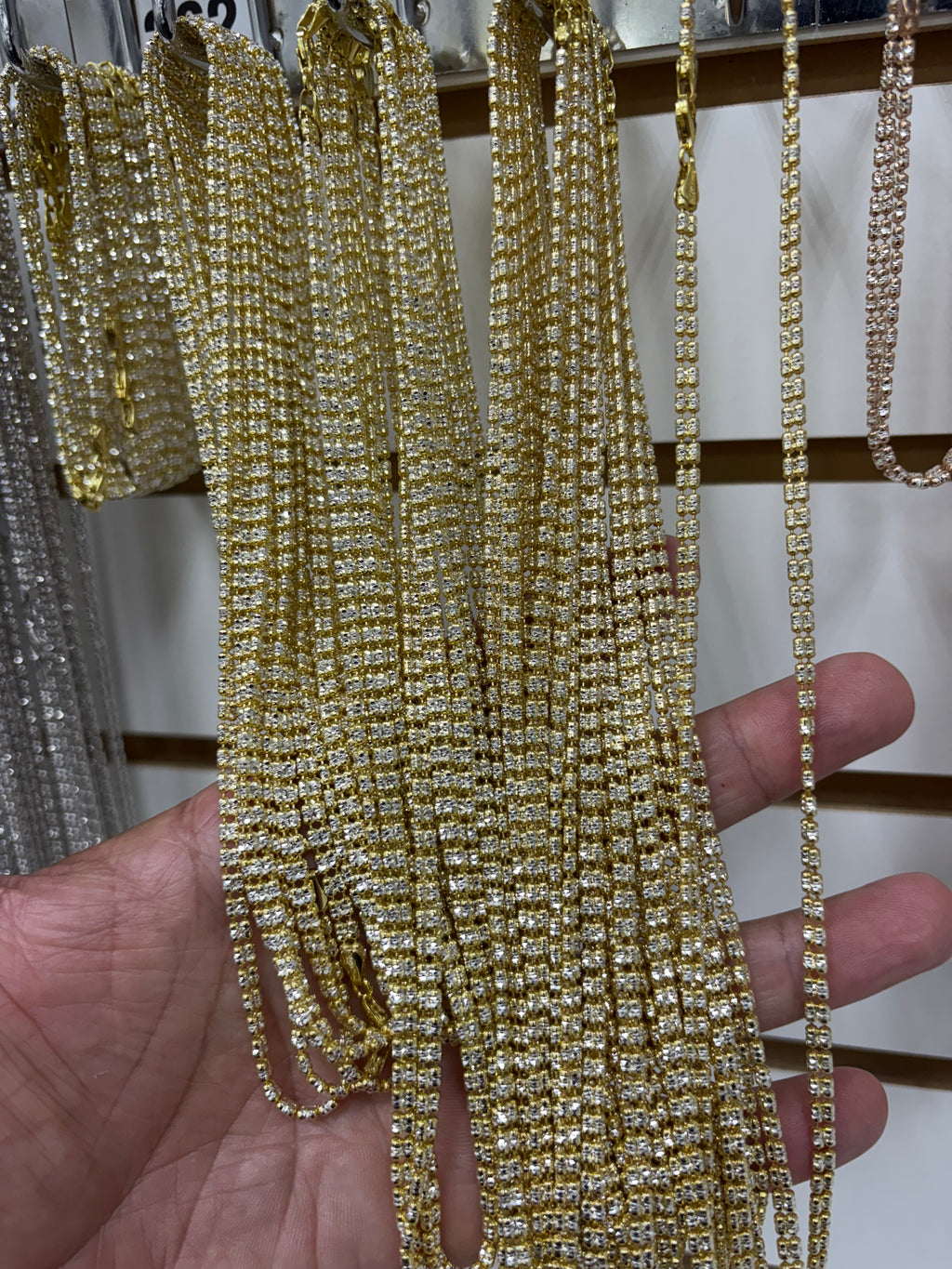 925 silver gold finish double ice chain