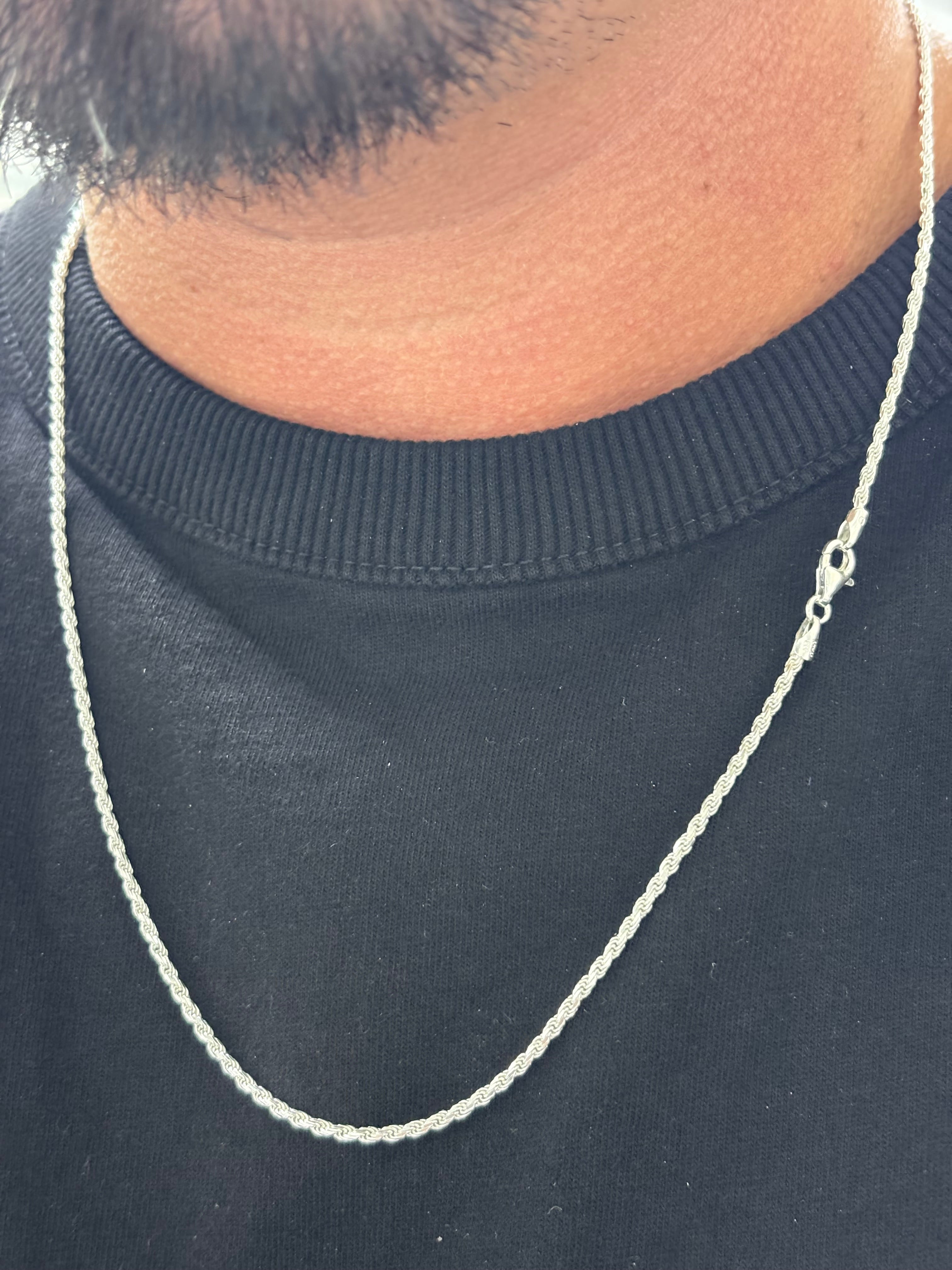 2mm 925 silver rope chain