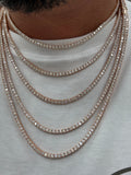 3mm 925 silver rose gold tennis chains vvs moissanite stones