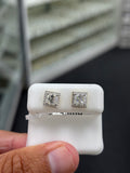 Gold finish Asscher cut earrings